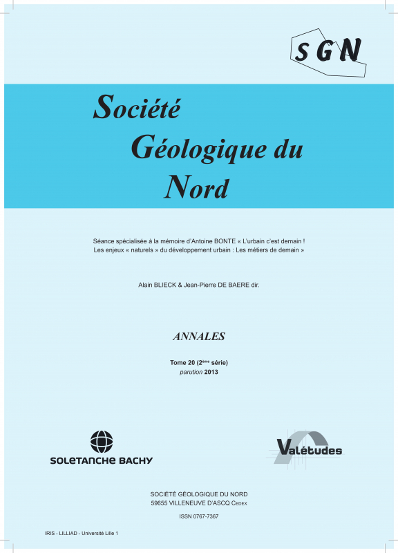 Couverture du numéro 20 des Annales de la SGN