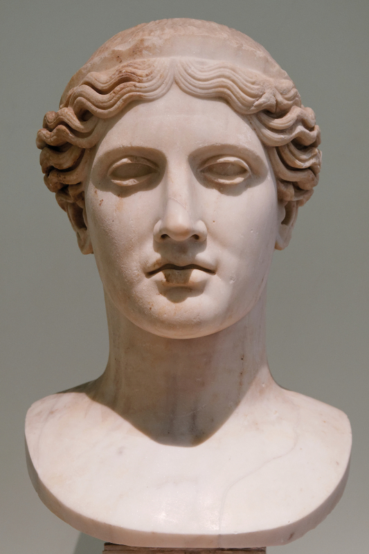 Fig. 2: Marble head of girl, perhaps Diana, set into modern bust, 2nd c. CE (British Museum 1931,0413.1) 