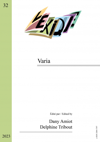 Numéro 32 : Varia