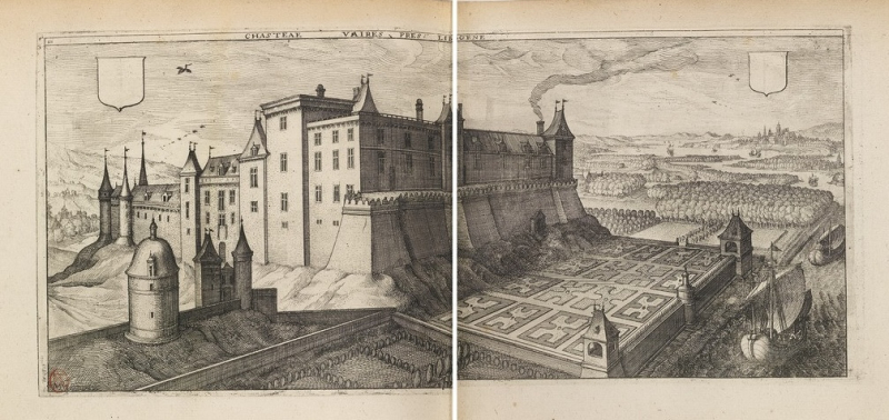 Figure 1 : « Chasteau Vaires pres Liborne », Chastillon, 1641 : 420 (Bibliothèque Nationale de France).